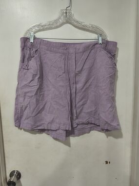 Lane Bryant Lavender Elastic Waist Shorts 22/24